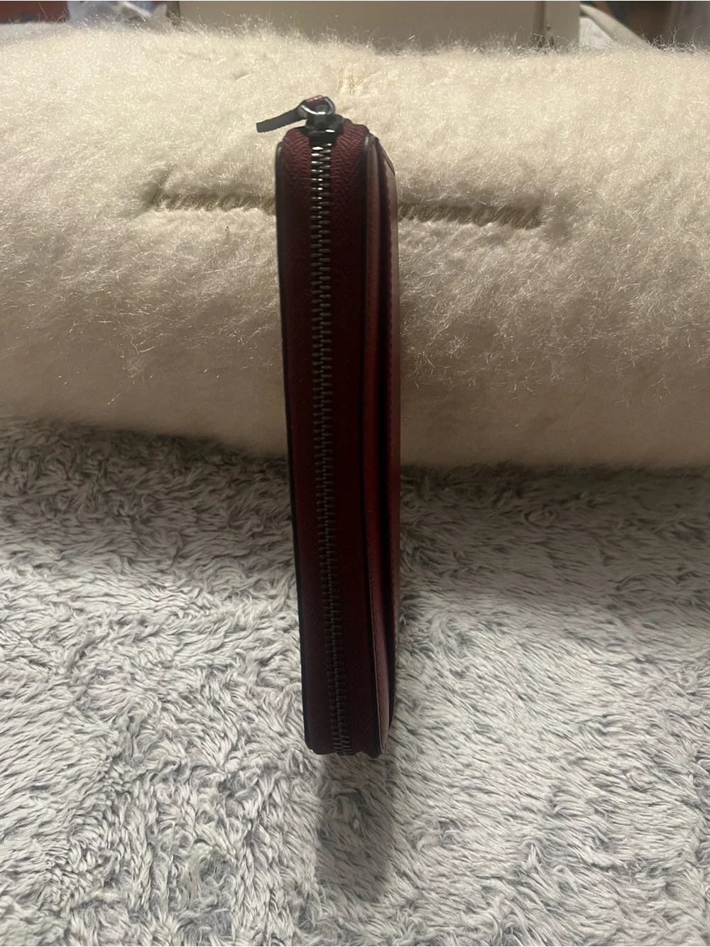 Michael Kors Burgundy Zip Wallet with Gold Logo
